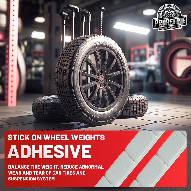 ProRefine Upgraded 1oz 32Pcs Adhesive Wheel Weights Stick On for Steel Rims Corrosion-Resistant Coated Painted Tire Balancing Weight 1 oz, 32 Pack - Image 2